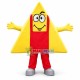 Triangle Doll Wearing Overalls Mascot Costume Triangle Doll Wearing Overalls Mascot Costume