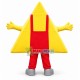 Triangle Doll Wearing Overalls Mascot Costume Triangle Doll Wearing Overalls Mascot Costume