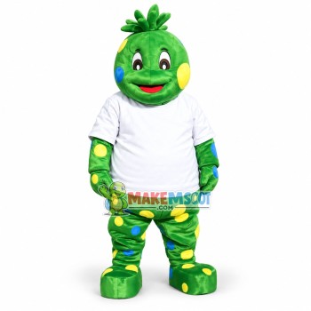 Grass Monster With Colored Dots Mascot Costume Grass Monster With Colored Dots Mascot Costume