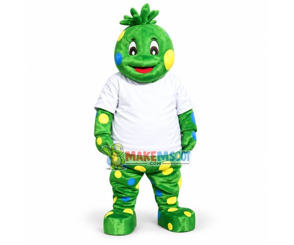 Grass Monster With Colored Dots Mascot Costume Grass Monster With Colored Dots Mascot Costume