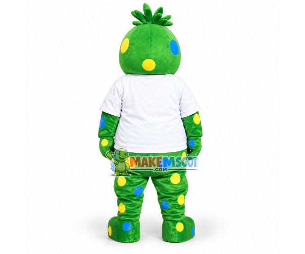 Grass Monster With Colored Dots Mascot Costume Grass Monster With Colored Dots Mascot Costume