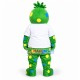 Grass Monster With Colored Dots Mascot Costume Grass Monster With Colored Dots Mascot Costume