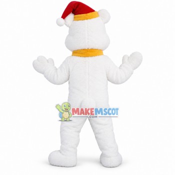 Christmas White Bear Mascot Costume For Party Christmas White Bear Mascot Costume For Party