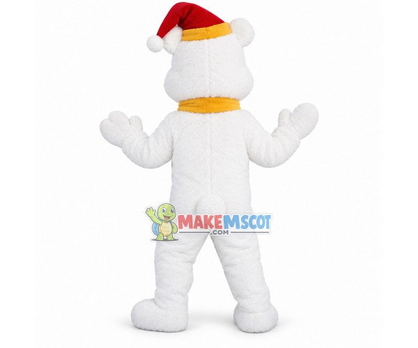 Christmas White Bear Mascot Costume For Party Christmas White Bear Mascot Costume For Party