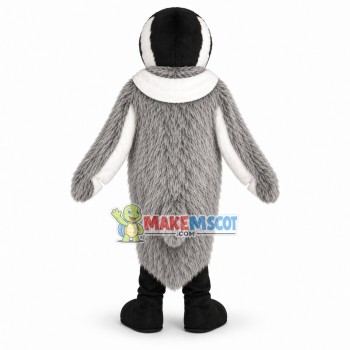 Messy Gray Hairy Penguin Mascot Costume Messy Gray Hairy Penguin Mascot Costume