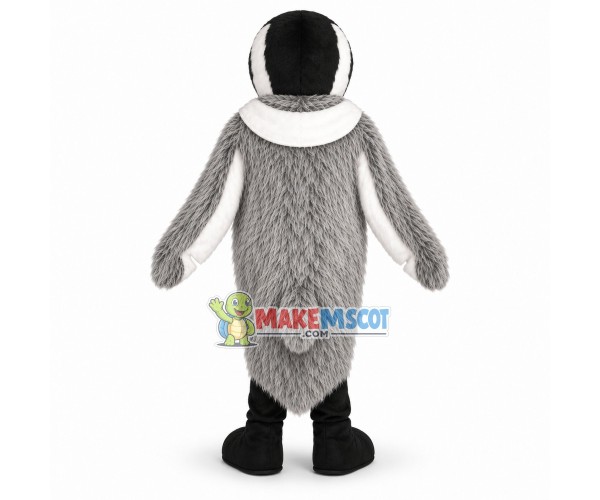 Messy Gray Hairy Penguin Mascot Costume Messy Gray Hairy Penguin Mascot Costume