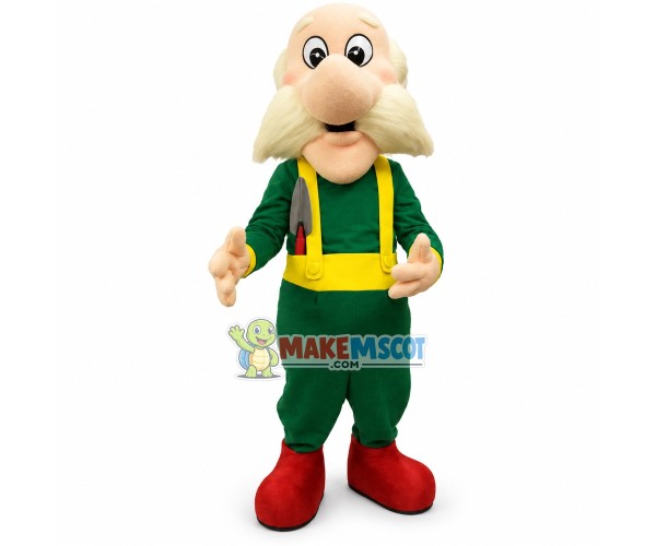 White Bearded Administrator Mascot Costume White Bearded Administrator Mascot Costume