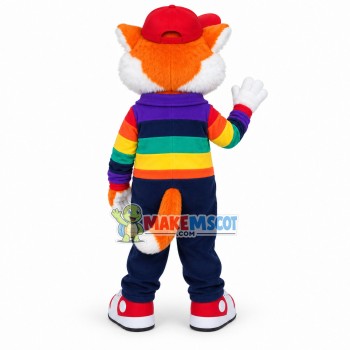 Soft Tiger With Rainbow Coat Mascot Costume Soft Tiger With Rainbow Coat Mascot Costume