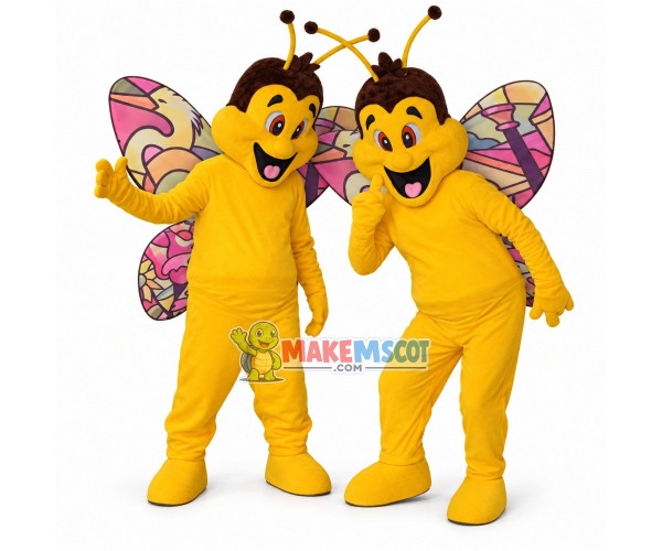 Big Butterfly With Colorful Wings Mascot Costume Big Butterfly With Colorful Wings Mascot Costume