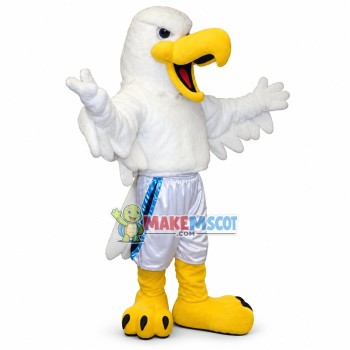 White Soft Eagle With Sports Shorts Mascot Costume White Soft Eagle With Sports Shorts Mascot Costume