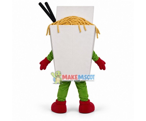 Box Full of Cooked Noodles Mascot Costume Box Full of Cooked Noodles Mascot Costume