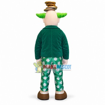 Halloween Clown With Green Horns Mascot Costume Halloween Clown With Green Horns Mascot Costume
