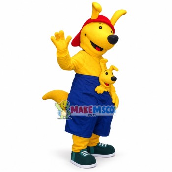Yellow Kangaroo Mother Mascot Costume Yellow Kangaroo Mother Mascot Costume