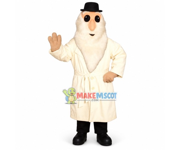 Thick Beard Old Man Mascot Costume