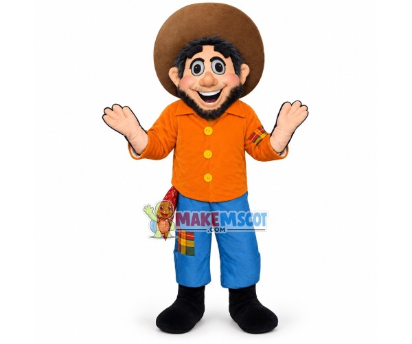 Unsophisticated Farmer Mascot Costume Unsophisticated Farmer Mascot Costume