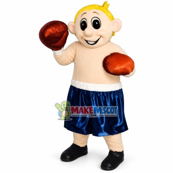 Boxer Boy Wearing Gloves Mascot Costume