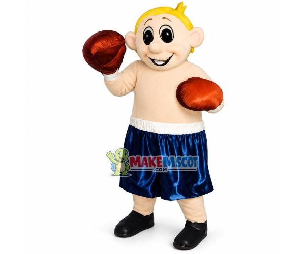 Boxer Boy Wearing Gloves Mascot Costume Boxer Boy Wearing Gloves Mascot Costume