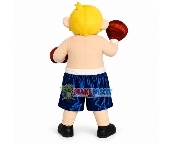 Boxer Boy Wearing Gloves Mascot Costume