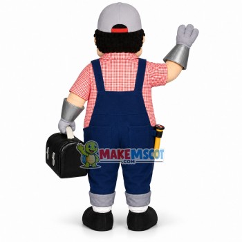 Repairman With Toolbox Mascot Costume Repairman With Toolbox Mascot Costume