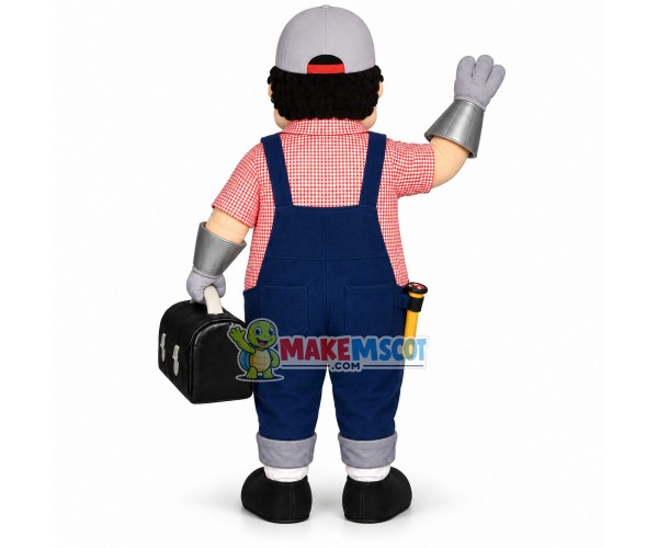 Repairman With Toolbox Mascot Costume Repairman With Toolbox Mascot Costume