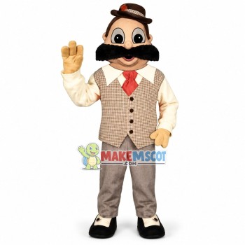Sociable Boss With Smile Face Mascot Costume Sociable Boss With Smile Face Mascot Costume