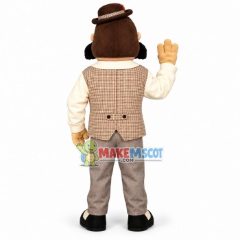 Sociable Boss With Smile Face Mascot Costume Sociable Boss With Smile Face Mascot Costume
