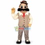 Sociable Boss With Smile Face Mascot Costume