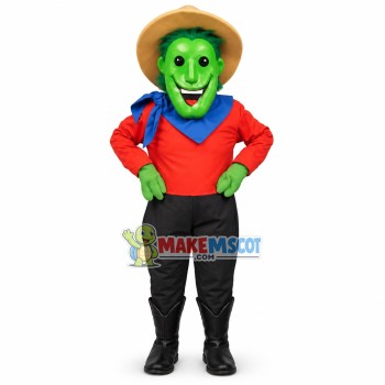 Distinct Green Scarecrow Mascot Costume Distinct Green Scarecrow Mascot Costume