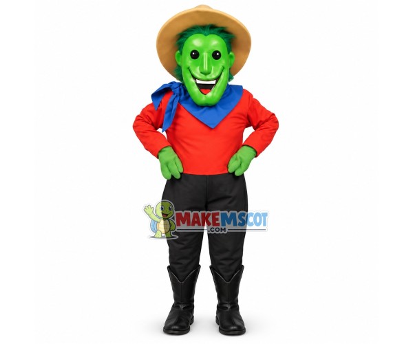 Distinct Green Scarecrow Mascot Costume