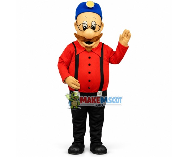 Careful Bearded Appraiser Mascot Costume Careful Bearded Appraiser Mascot Costume