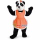 Mother Panda Wearing Lace Apron Mascot Costume