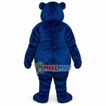 Dark Blue Furry Bear With Glasses Frames Mascot Costume Dark Blue Furry Bear With Glasses Frames Mascot Costume