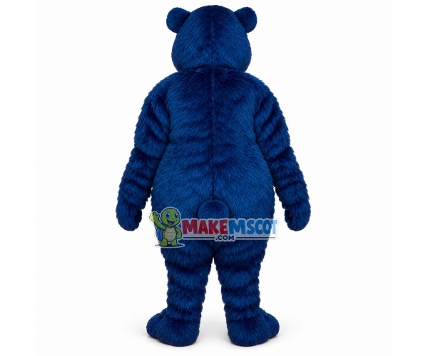 Dark Blue Furry Bear With Glasses Frames Mascot Costume Dark Blue Furry Bear With Glasses Frames Mascot Costume