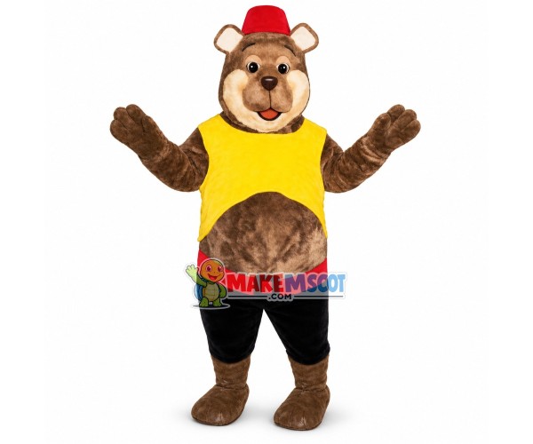 Soft Bear In The Short Vest Mascot Costume Soft Bear In The Short Vest Mascot Costume