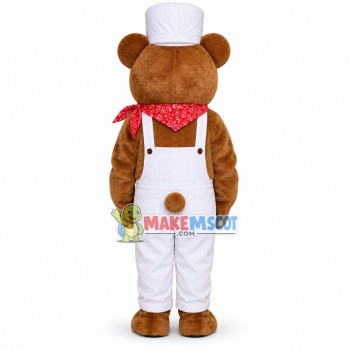 Plush Bear With Printed Square Scarf Mascot Costume Plush Bear With Printed Square Scarf Mascot Costume