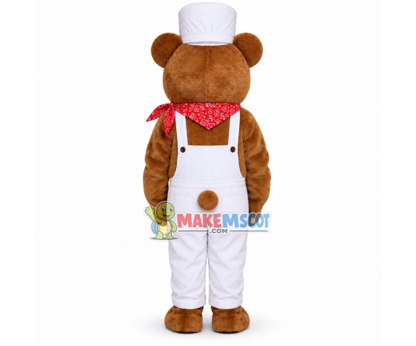 Plush Bear With Printed Square Scarf Mascot Costume Plush Bear With Printed Square Scarf Mascot Costume