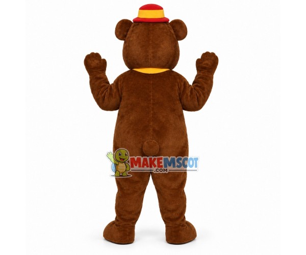 Little Bear With Bright Yellow Tie Mascot Costume Little Bear With Bright Yellow Tie Mascot Costume
