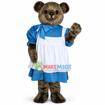 Sister Bear In The Lace Dress Mascot Costume Sister Bear In The Lace Dress Mascot Costume