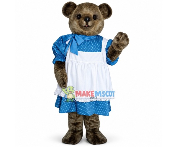 Sister Bear In The Lace Dress Mascot Costume Sister Bear In The Lace Dress Mascot Costume
