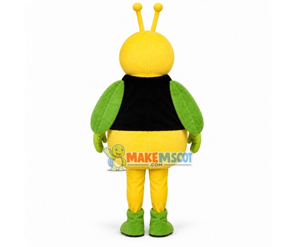 Playful Bee Wearing Sports Vest Mascot Costume