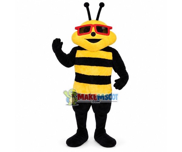 Cool Big Face Bee Mascot Adult Costume Cool Big Face Bee Mascot Adult Costume