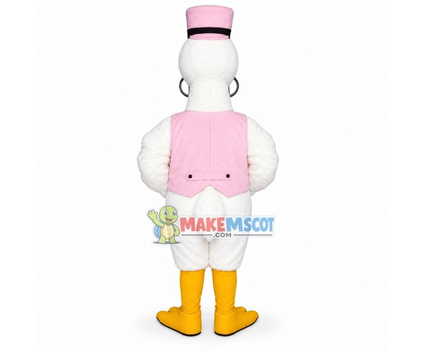 Rigorous Egret Expert With Glasses Mascot Costume Rigorous Egret Expert With Glasses Mascot Costume