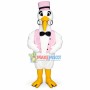Rigorous Egret Expert With Glasses Mascot Costume