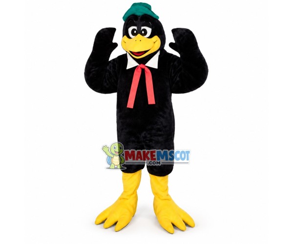 Black Bird In The Blouse Mascot Costume Black Bird In The Blouse Mascot Costume