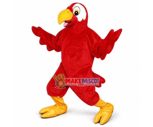 Delightful Red Roadrunner Mascot Costume Delightful Red Roadrunner Mascot Costume
