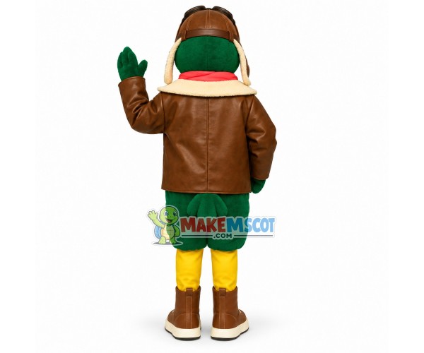 The Warm Green Bird Pilot Mascot Costume The Warm Green Bird Pilot Mascot Costume