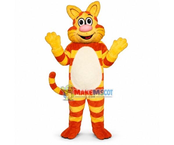 Lovely Striped Tiger Cat Mascot Costume Lovely Striped Tiger Cat Mascot Costume