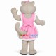 Docile Cat Wearing Pink Apron Mascot Costume Docile Cat Wearing Pink Apron Mascot Costume