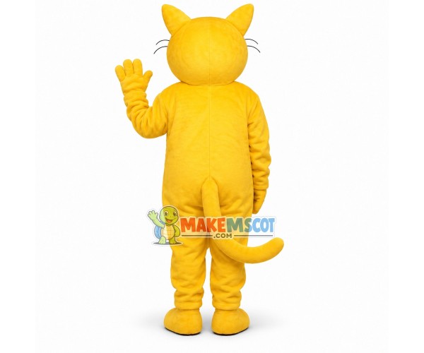 Yellow Cat With Big Smile Face Mascot Costume