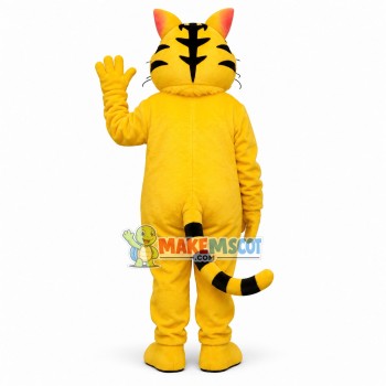 Friendly Yellow Plush Tiger Mascot Costume Friendly Yellow Plush Tiger Mascot Costume
